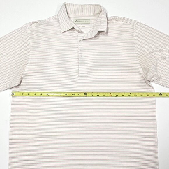 Donald Ross Golf Polo Men’s M White Pink Green Micro Stripe Polyester - Picture 6 of 7